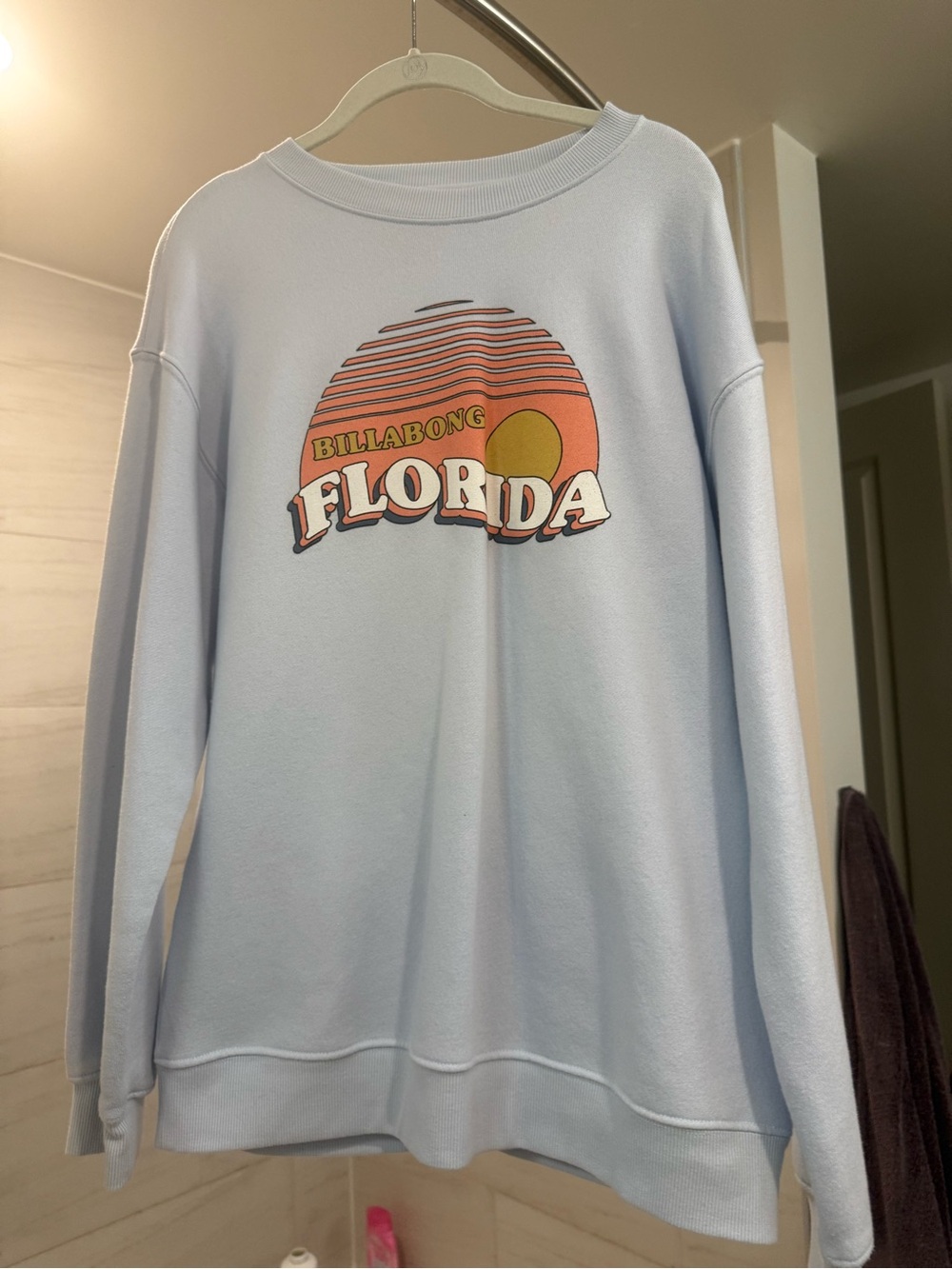 Billabong Light Blue Florida Sunset Crewneck Sweatshirt